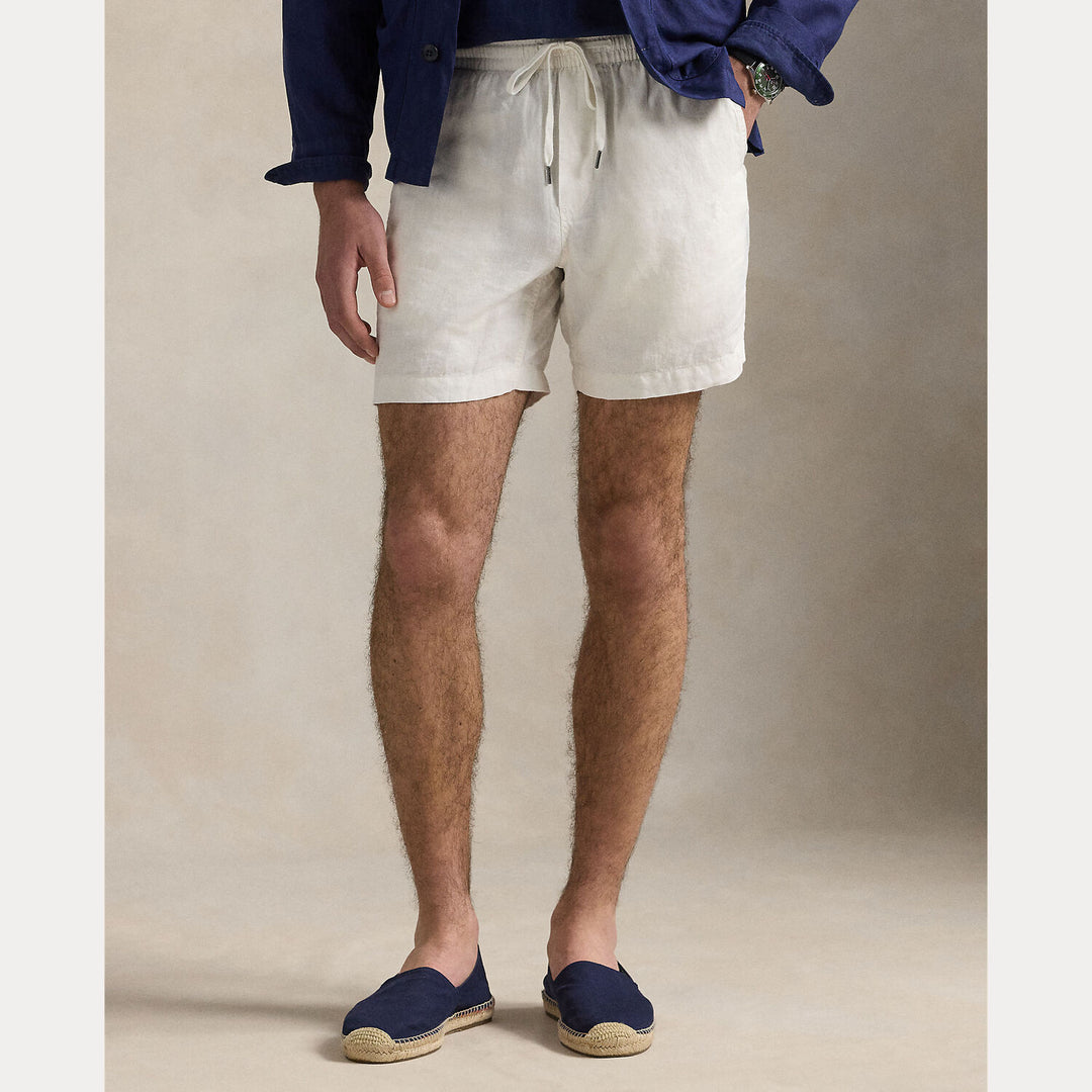 POLO Ralph Lauren Prepster linnen short-100% Linnen-HEREN BROEKEN-Wit