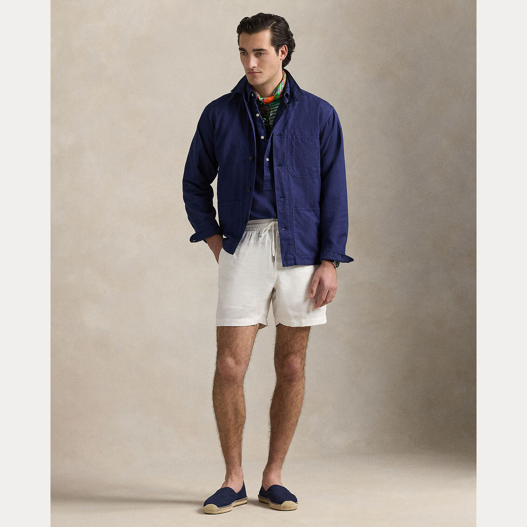 POLO Ralph Lauren Prepster linnen short-100% Linnen-HEREN BROEKEN-Wit