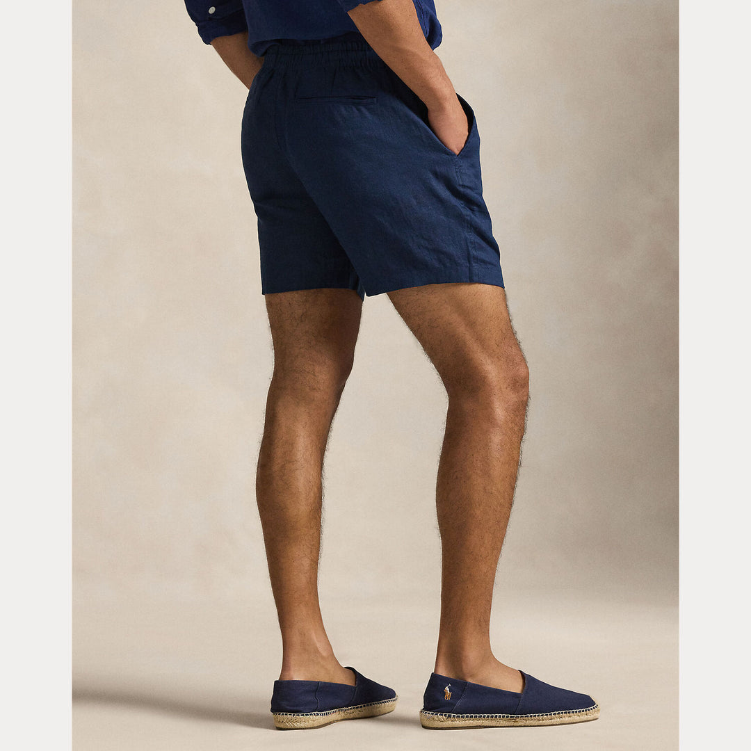 POLO Ralph Lauren Prepster linnen short – Blauw-100% linnen-HEREN BROEKEN-Blauw