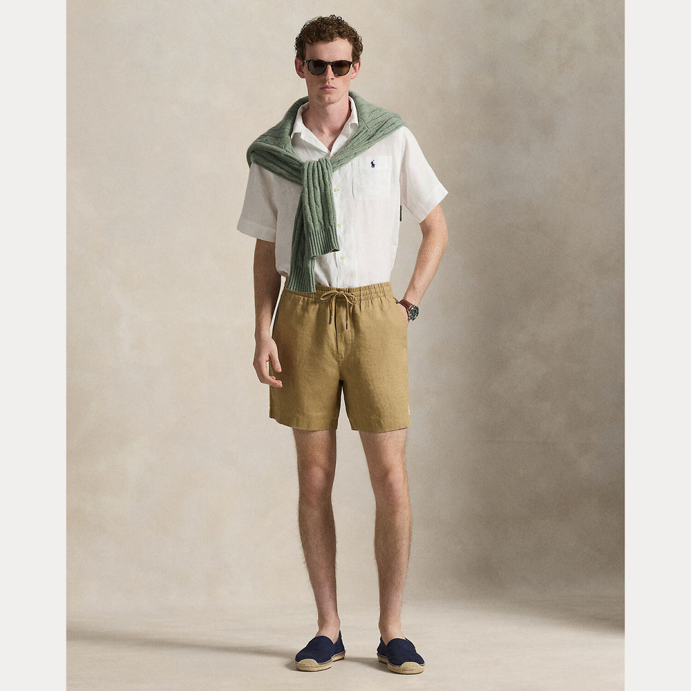 POLO Ralph Lauren Prepster linnen short – Bruin-100% linnen-HEREN BROEKEN-Bruin