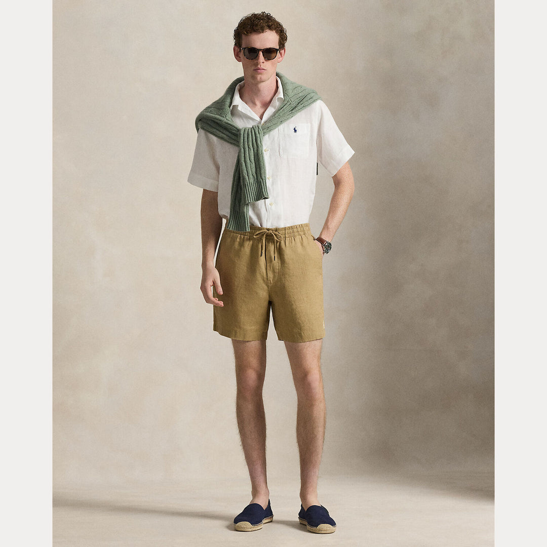 POLO Ralph Lauren Prepster linnen short – Bruin-100% linnen-HEREN BROEKEN-Bruin