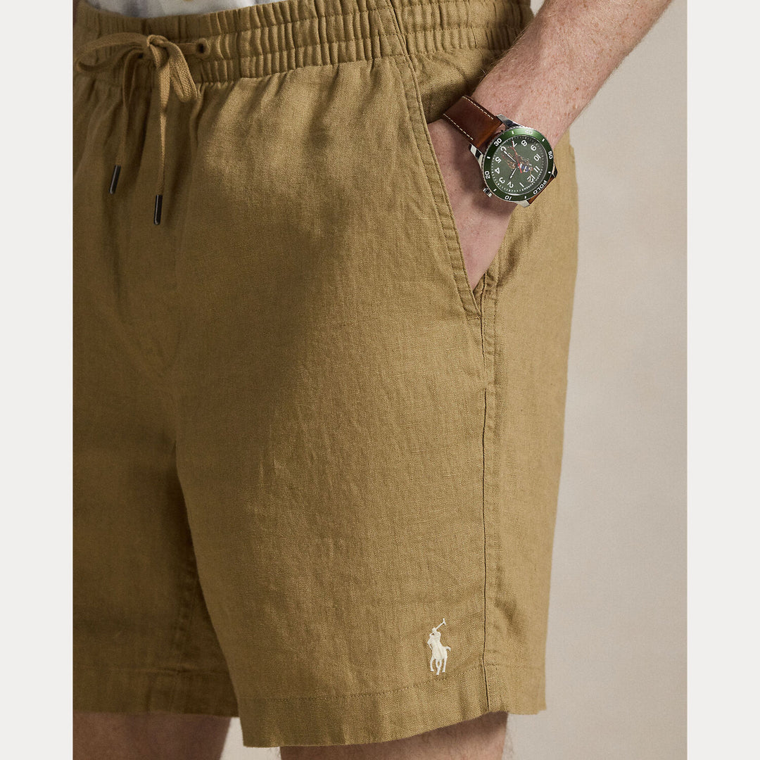 POLO Ralph Lauren Prepster linnen short – Bruin-100% linnen-HEREN BROEKEN-Bruin
