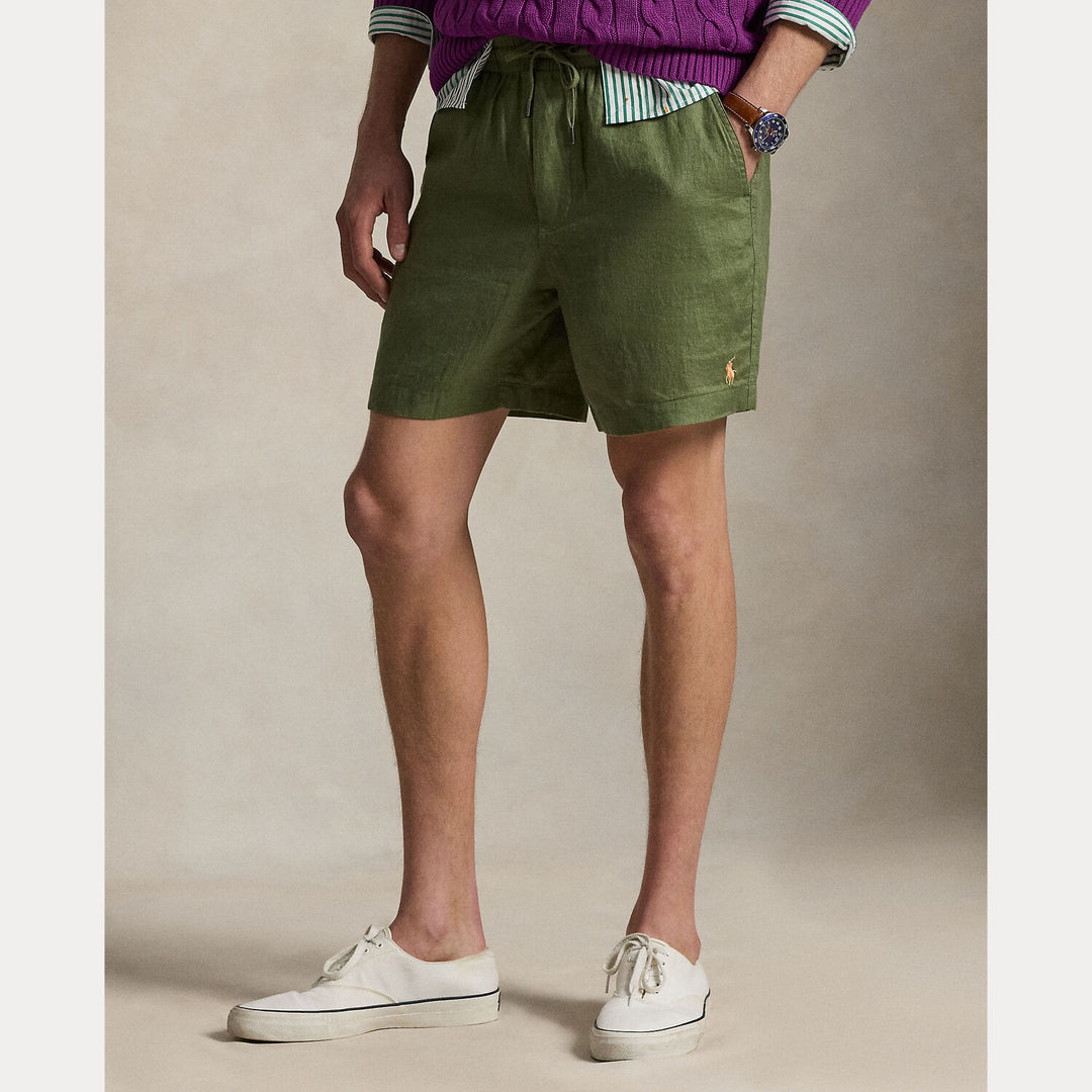 POLO Ralph Lauren Prepster linnen short – Groen-100% linnen-HEREN BROEKEN-Groen