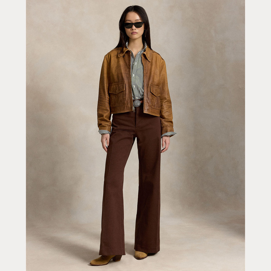 Polo Ralph Lauren Relaxed Fit Gestreepte Blouse-100% katoen-DAMES TOPS & BLOUSES-Groen