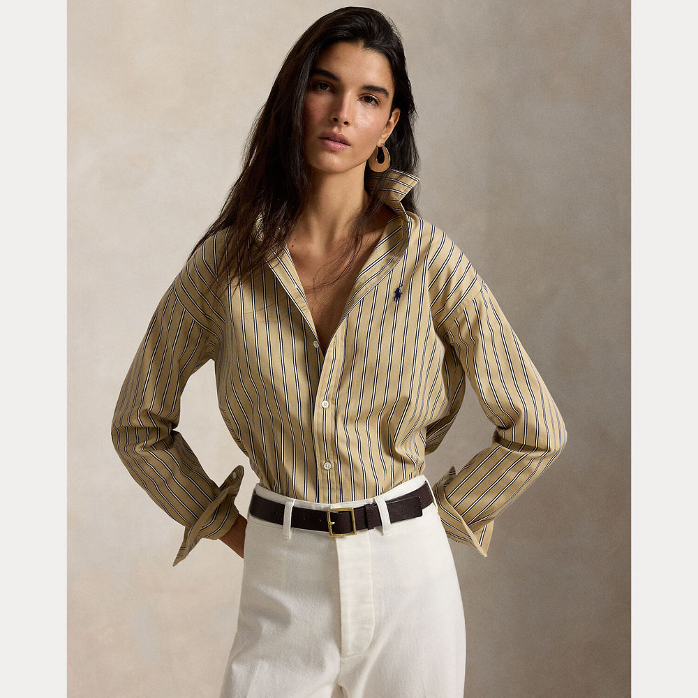 POLO Ralph Lauren Relaxed fit striped shirt-100% katoen-DAMES TOPS & BLOUSES-Bruin