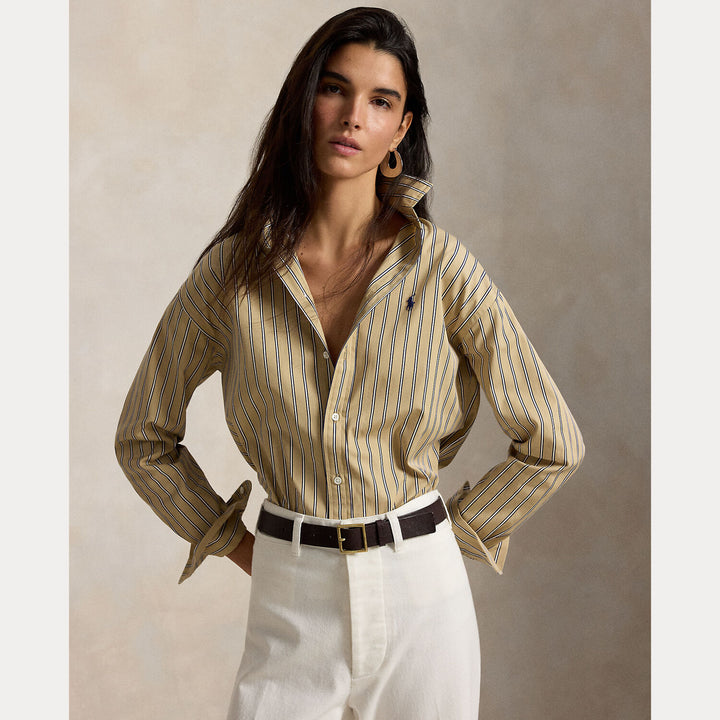 POLO Ralph Lauren Relaxed fit striped shirt-100% katoen-DAMES TOPS & BLOUSES-Bruin