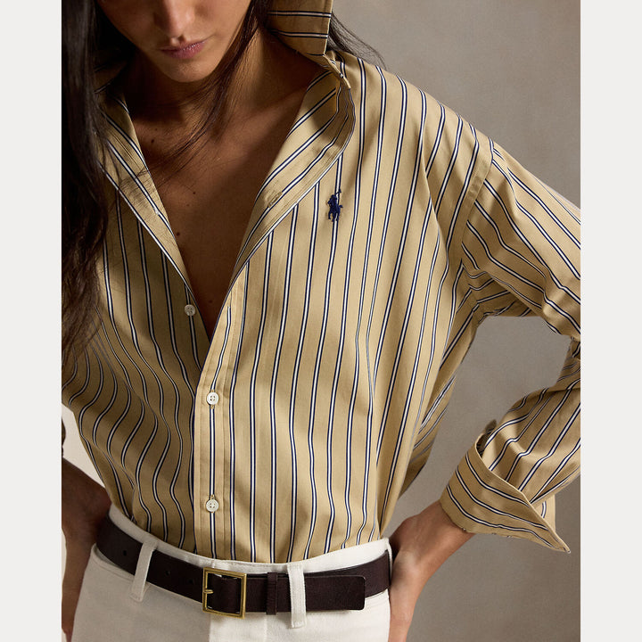 POLO Ralph Lauren Relaxed fit striped shirt-100% katoen-DAMES TOPS & BLOUSES-Bruin