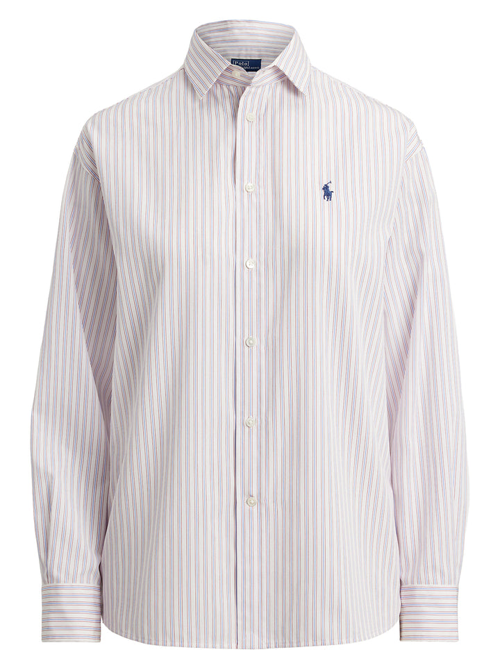 POLO Ralph Lauren Relaxed fit striped shirt – Wit-100% katoen-DAMES TOPS & BLOUSES-Wit