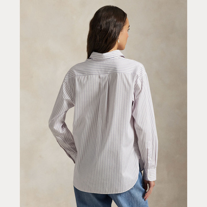 POLO Ralph Lauren Relaxed fit striped shirt – Wit-100% katoen-DAMES TOPS & BLOUSES-Wit