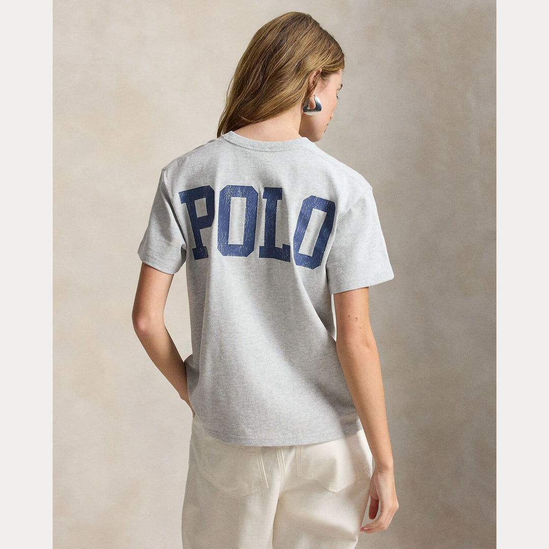 Polo Ralph Lauren Relaxed Fit T-shirt – Grijs-100% katoen-DAMES TOPS & BLOUSES-Grijs