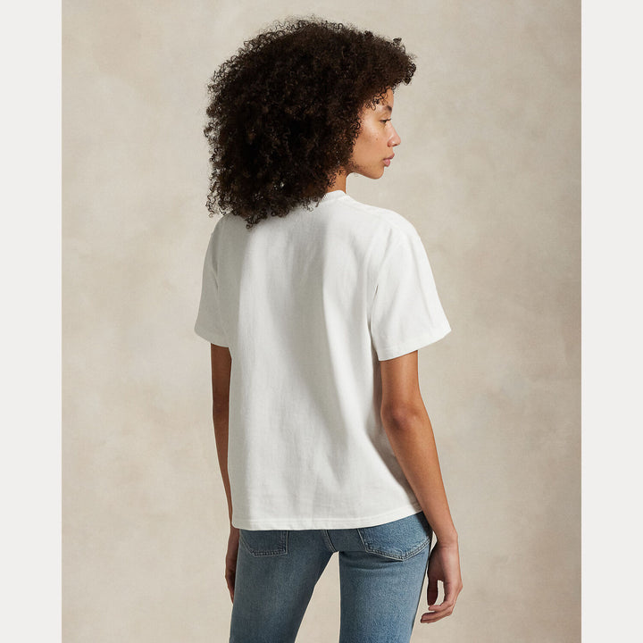 POLO Ralph Lauren – Relaxed Fit T-shirt Wit-100% katoen-DAMES TOPS & BLOUSES-Wit