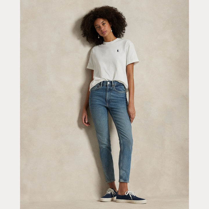 POLO Ralph Lauren – Relaxed Fit T-shirt Wit-100% katoen-DAMES TOPS & BLOUSES-Wit