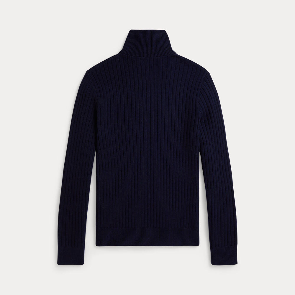 POLO Ralph Lauren Rib‑Knit Trui-55% wol, 45% katoen-HEREN TRUIEN & VESTEN-Blauw
