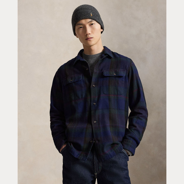 POLO Ralph Lauren Ruit Twill Shirt – Groen-100% katoen <br />Elleboogstukken: 100% geitenleer-HEREN SHIRTS-Groen