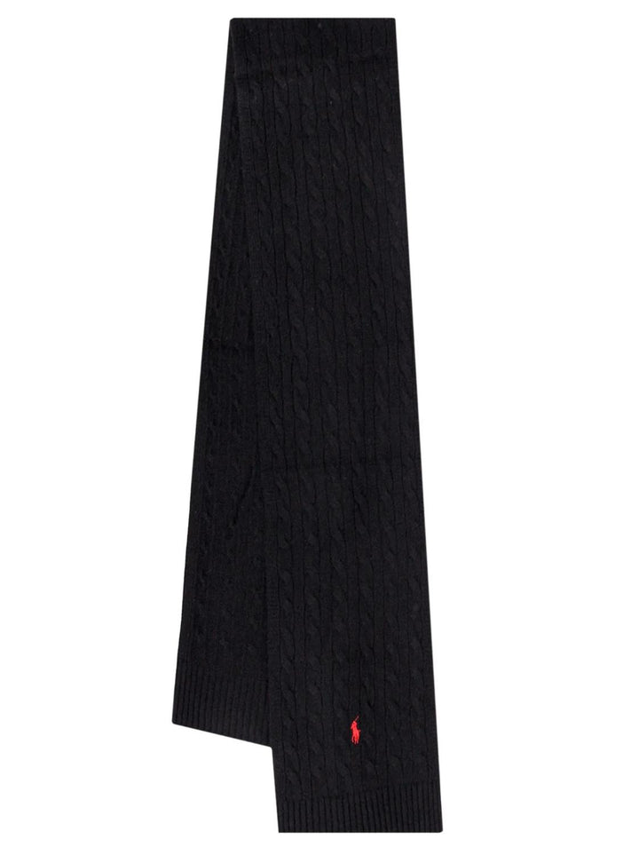 POLO Ralph Lauren shawl zwart-80% wol, 20% polyamide-HEREN ACCESSOIRES-Zwart