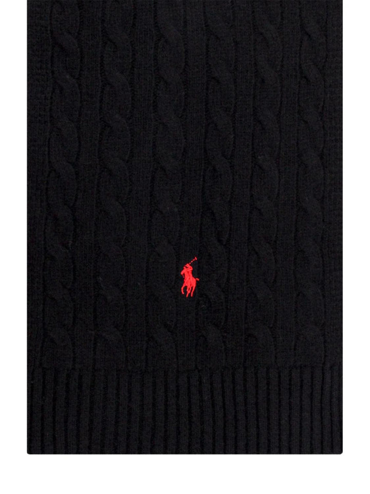 POLO Ralph Lauren shawl zwart-80% wol, 20% polyamide-HEREN ACCESSOIRES-Zwart