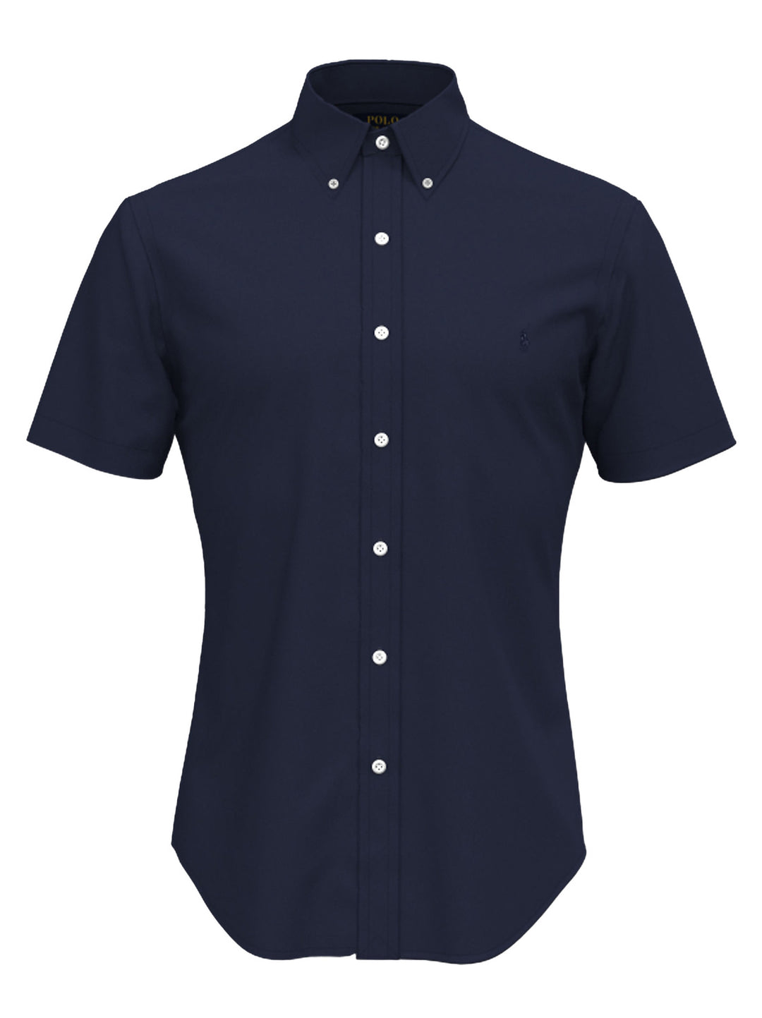 POLO Ralph Lauren shirt korte mouw custom slim-100% Katoen-HEREN SHIRTS-Blauw