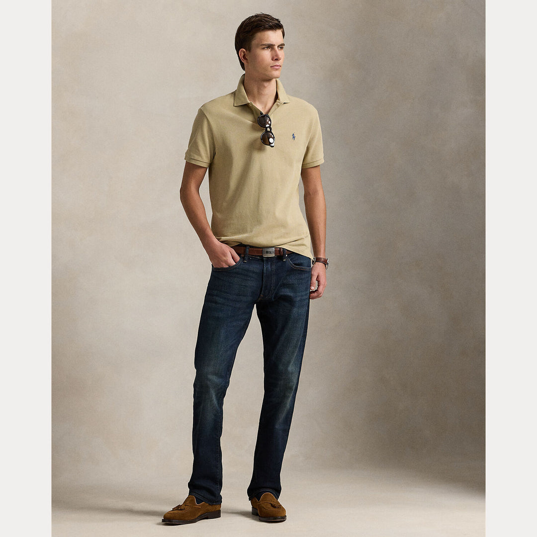 POLO Ralph Lauren Slim Fit Mesh Polo – Beige-100% katoen-HEREN POLO'S & T-SHIRTS-Beige