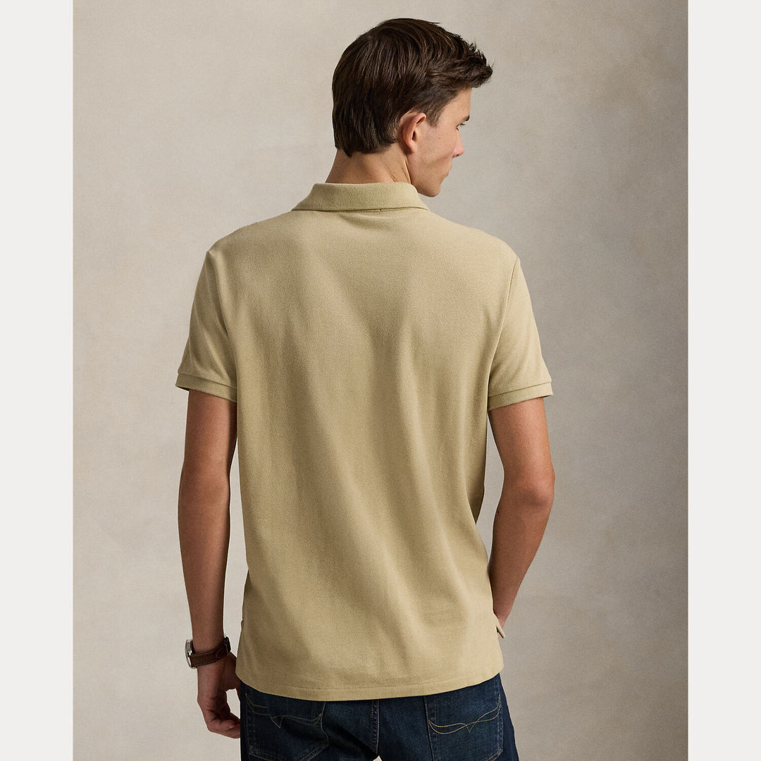 POLO Ralph Lauren Slim Fit Mesh Polo – Beige-100% katoen-HEREN POLO'S & T-SHIRTS-Beige