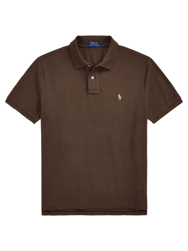 POLO Ralph Lauren Slim Fit Mesh Polo – Bruin-100% katoen-HEREN POLO'S & T-SHIRTS-Bruin