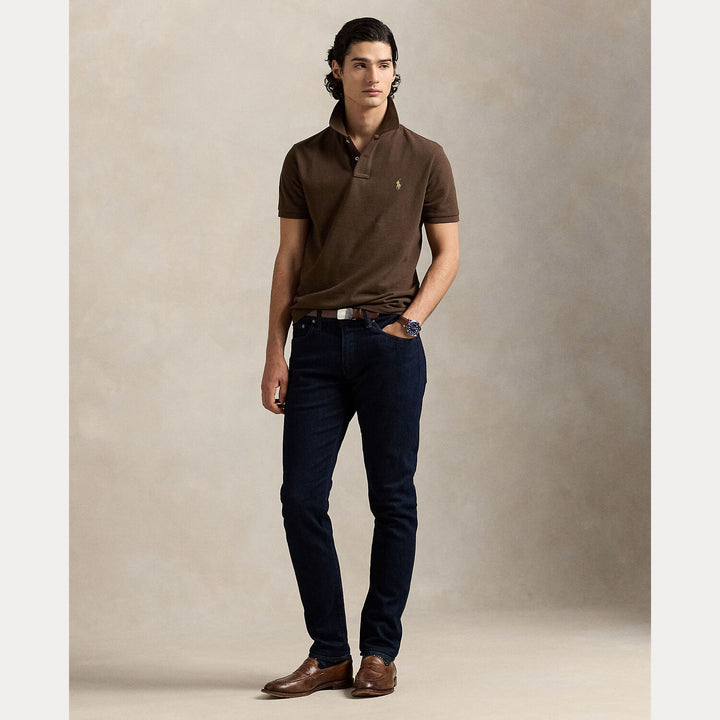 POLO Ralph Lauren Slim Fit Mesh Polo – Bruin-100% katoen-HEREN POLO'S & T-SHIRTS-Bruin