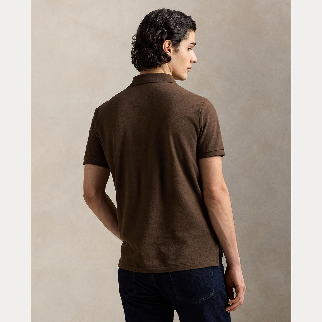 POLO Ralph Lauren Slim Fit Mesh Polo – Bruin-100% katoen-HEREN POLO'S & T-SHIRTS-Bruin