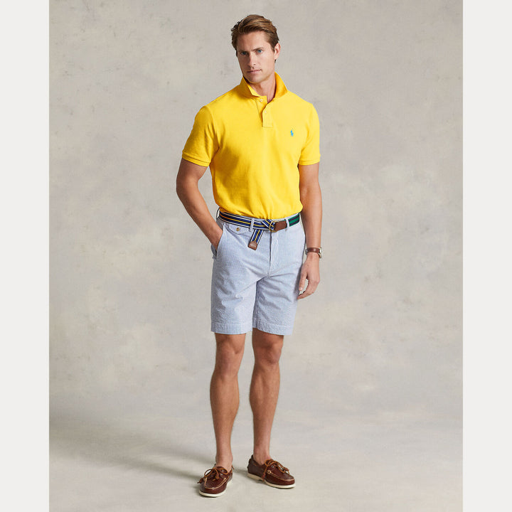 POLO Ralph Lauren Slim Fit Mesh Polo – Geel-100% katoen -HEREN POLO'S & T-SHIRTS-Geel