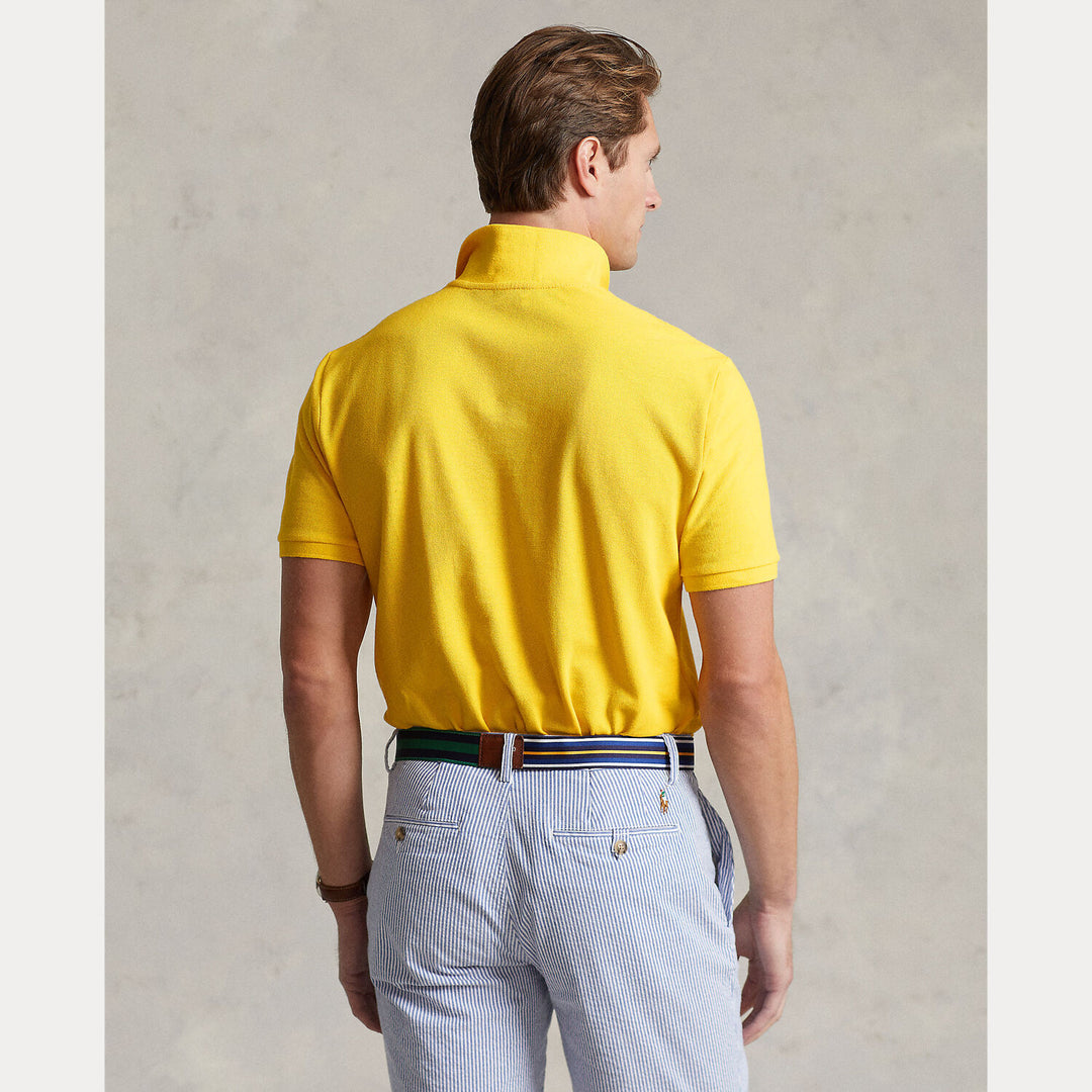 POLO Ralph Lauren Slim Fit Mesh Polo – Geel-100% katoen -HEREN POLO'S & T-SHIRTS-Geel