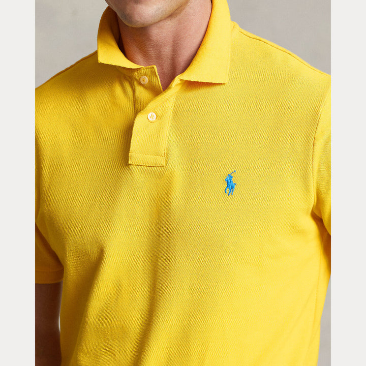 POLO Ralph Lauren Slim Fit Mesh Polo – Geel-100% katoen -HEREN POLO'S & T-SHIRTS-Geel