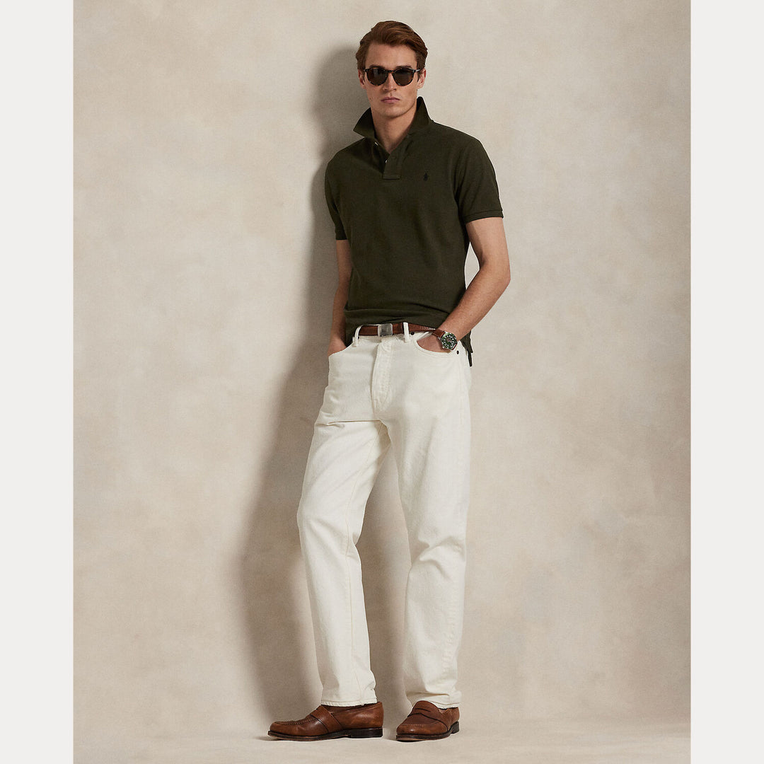 POLO Ralph Lauren Slim Fit Mesh Polo – Groen-100% katoen-HEREN POLO'S & T-SHIRTS-Groen