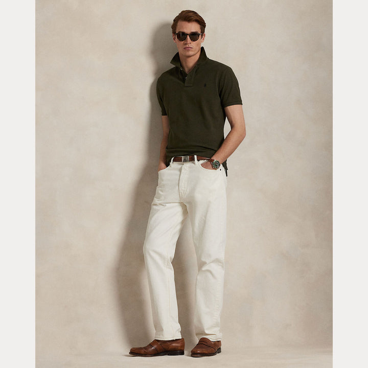 POLO Ralph Lauren Slim Fit Mesh Polo – Groen-100% katoen-HEREN POLO'S & T-SHIRTS-Groen