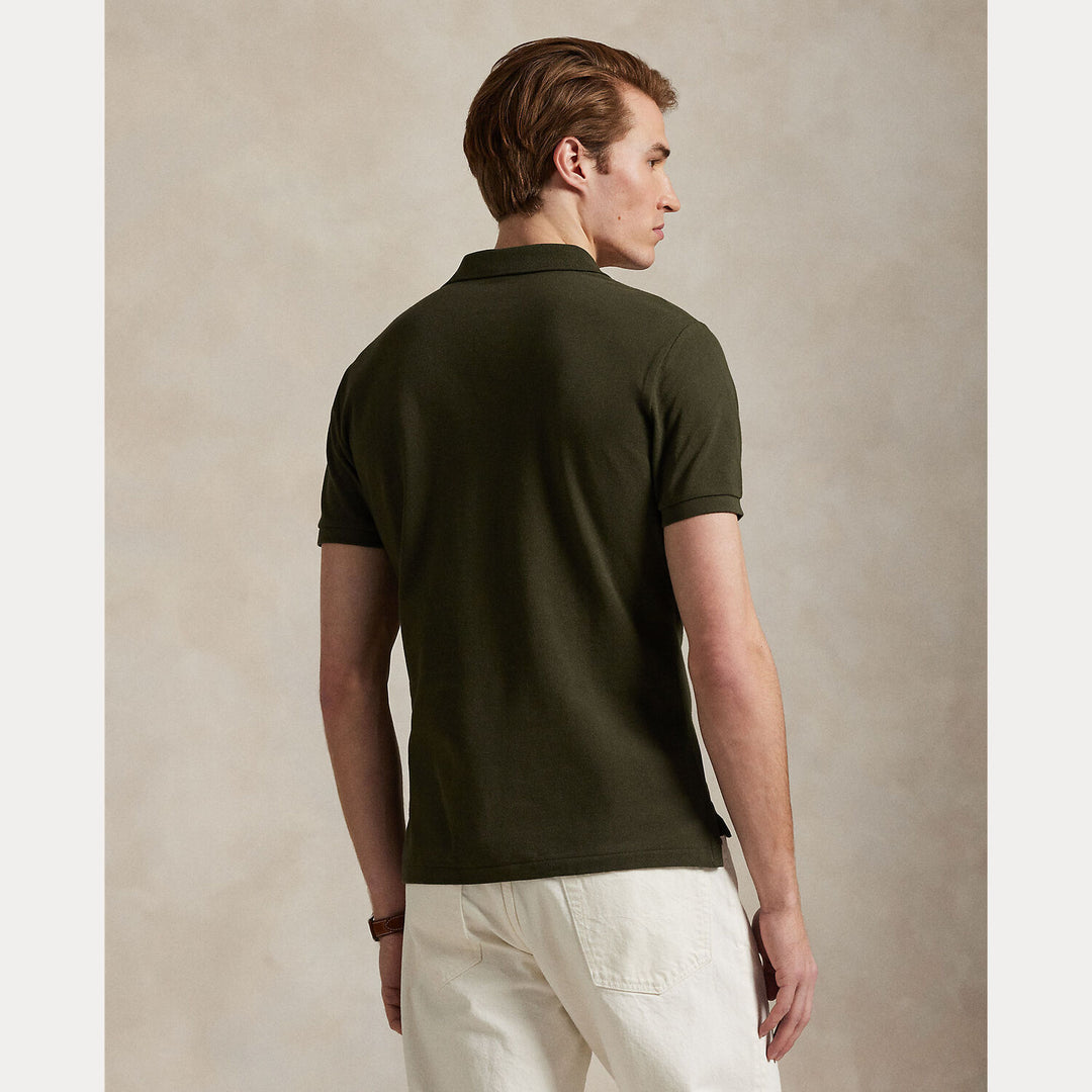 POLO Ralph Lauren Slim Fit Mesh Polo – Groen-100% katoen-HEREN POLO'S & T-SHIRTS-Groen
