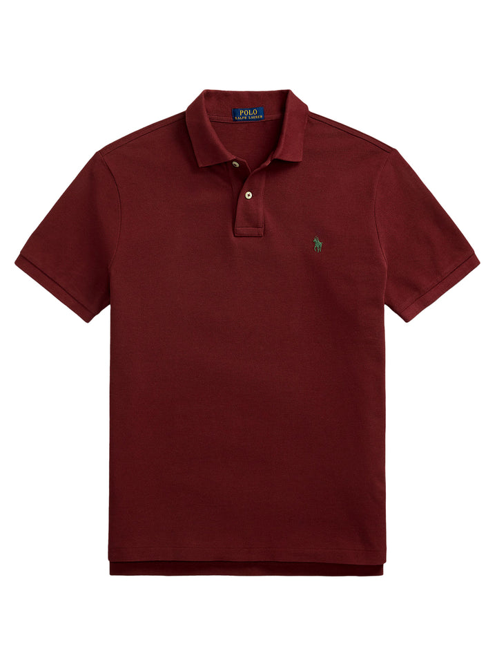 POLO Ralph Lauren Slim Fit Mesh Polo – Rood-100% katoen-HEREN POLO'S & T-SHIRTS-Rood