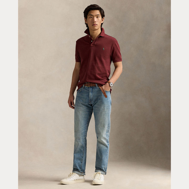 POLO Ralph Lauren Slim Fit Mesh Polo – Rood-100% katoen-HEREN POLO'S & T-SHIRTS-Rood