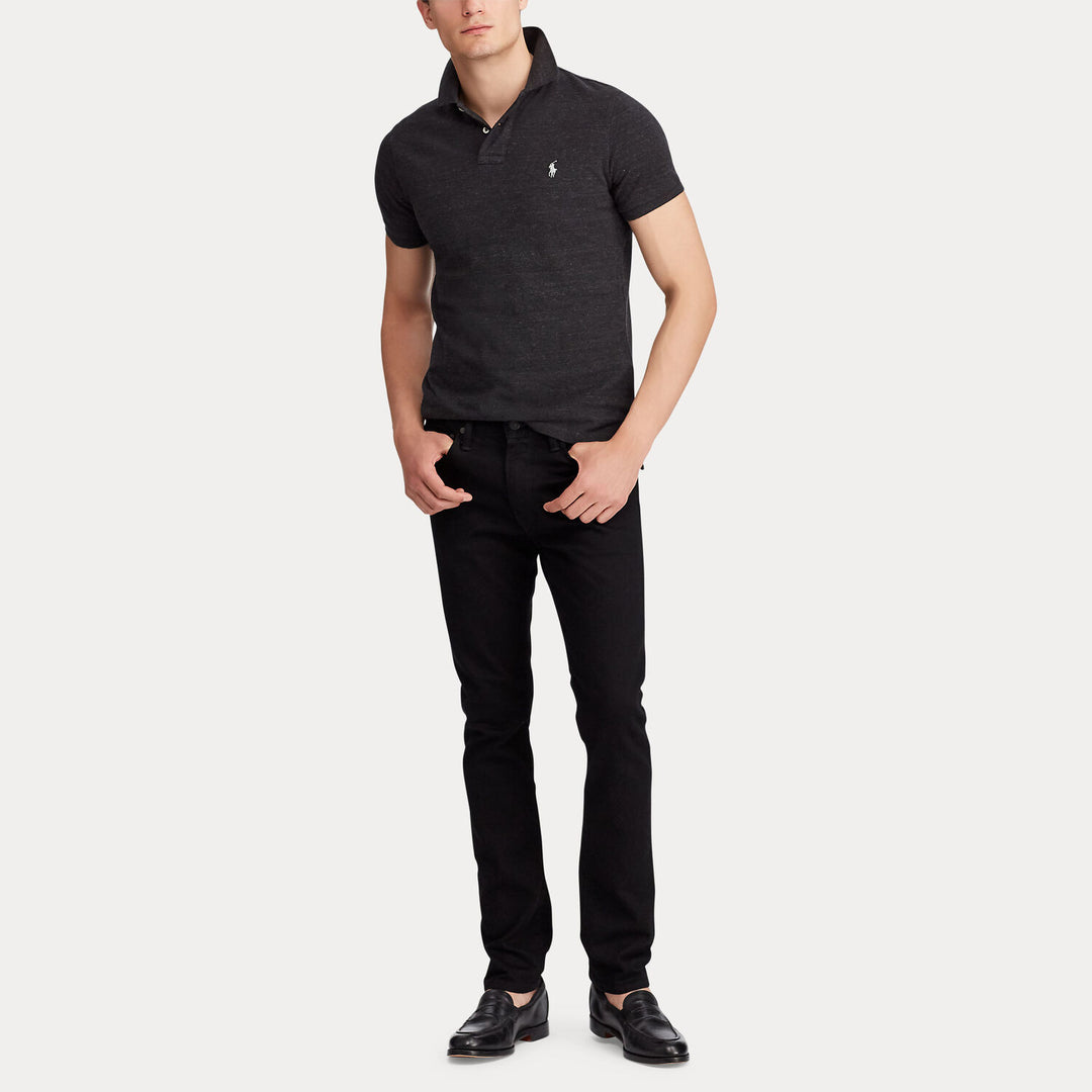 POLO Ralph Lauren Slim Fit Mesh Polo – Zwart-100% katoen-HEREN POLO'S & T-SHIRTS-Zwart