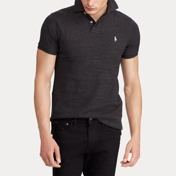 POLO Ralph Lauren Slim Fit Mesh Polo – Zwart-100% katoen-HEREN POLO'S & T-SHIRTS-Zwart