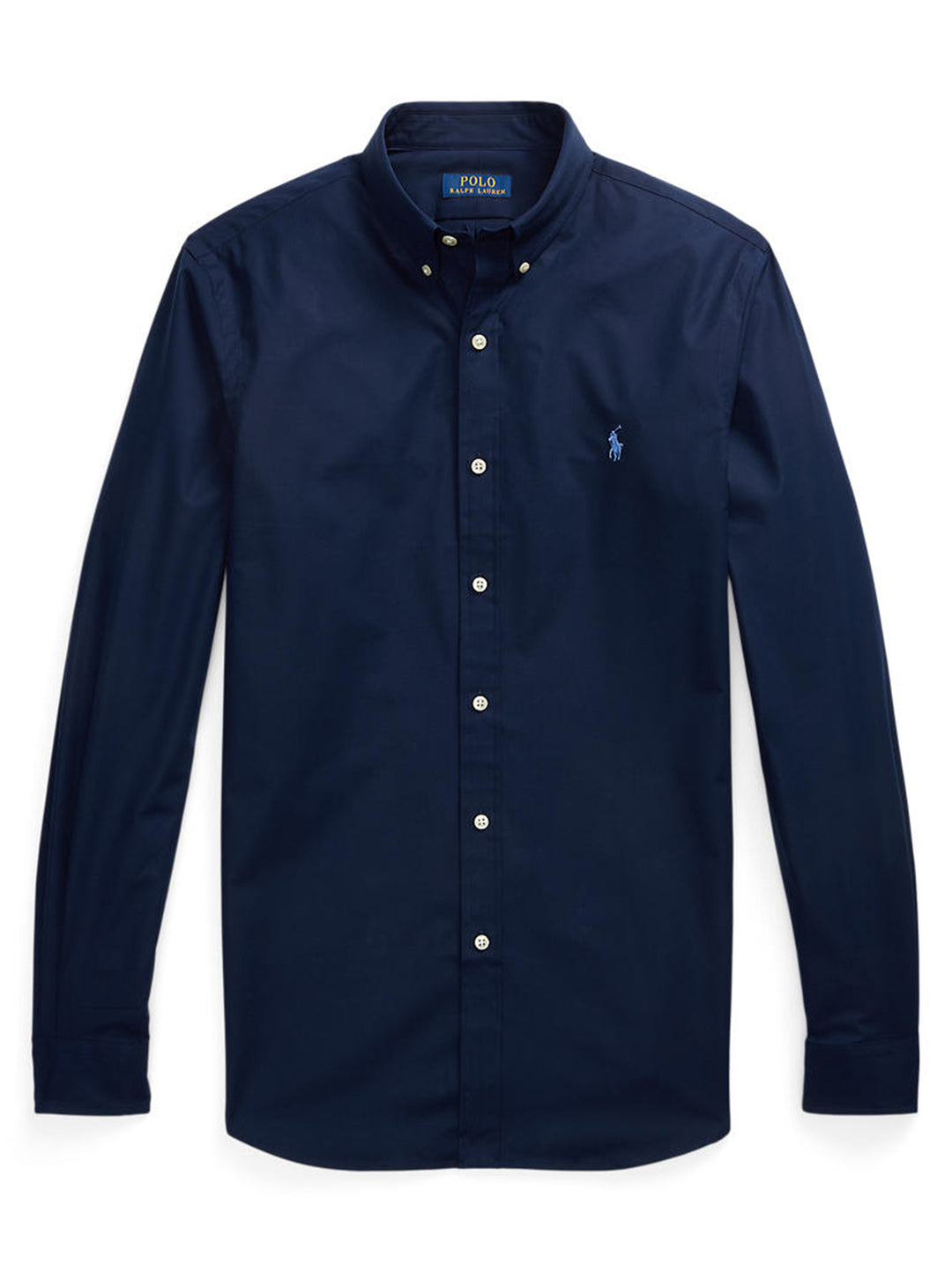 POLO Ralph Lauren Slim Fit Poplin shirt-91% Katoen<br />9% Elastaan-HEREN SHIRTS-Blauw