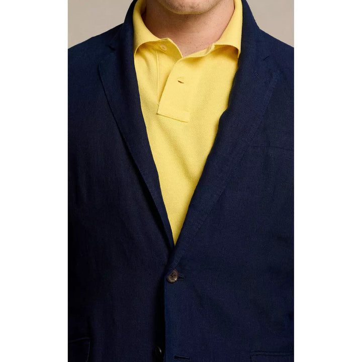 POLO Ralph Lauren soft modern linnen colbert-Buitenkant: 100% linnen. Voering mouw: 55% polyester, 45% viscose.-HEREN PAKKEN & COLBERTS-Blauw