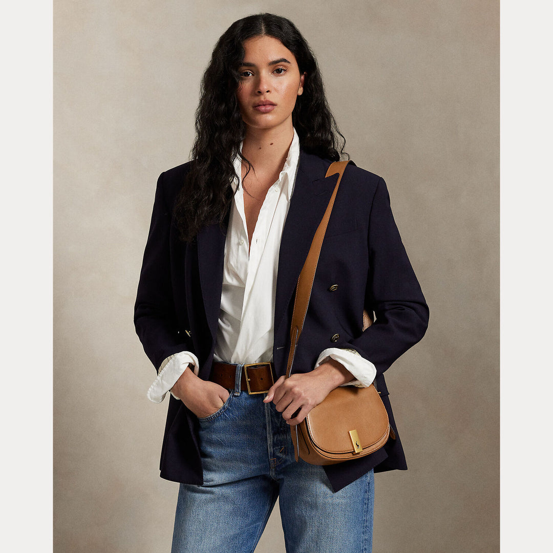 POLO Ralph Lauren Soft Turnlock Saddle Bag – Bruin-DAMES ACCESSOIRES-Bruin