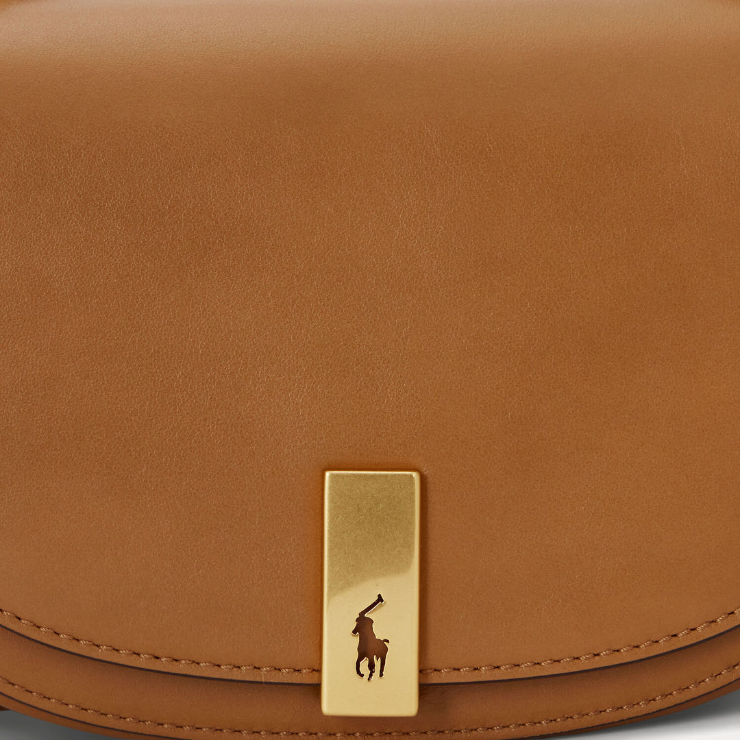 POLO Ralph Lauren Soft Turnlock Saddle Bag – Bruin-DAMES ACCESSOIRES-Bruin