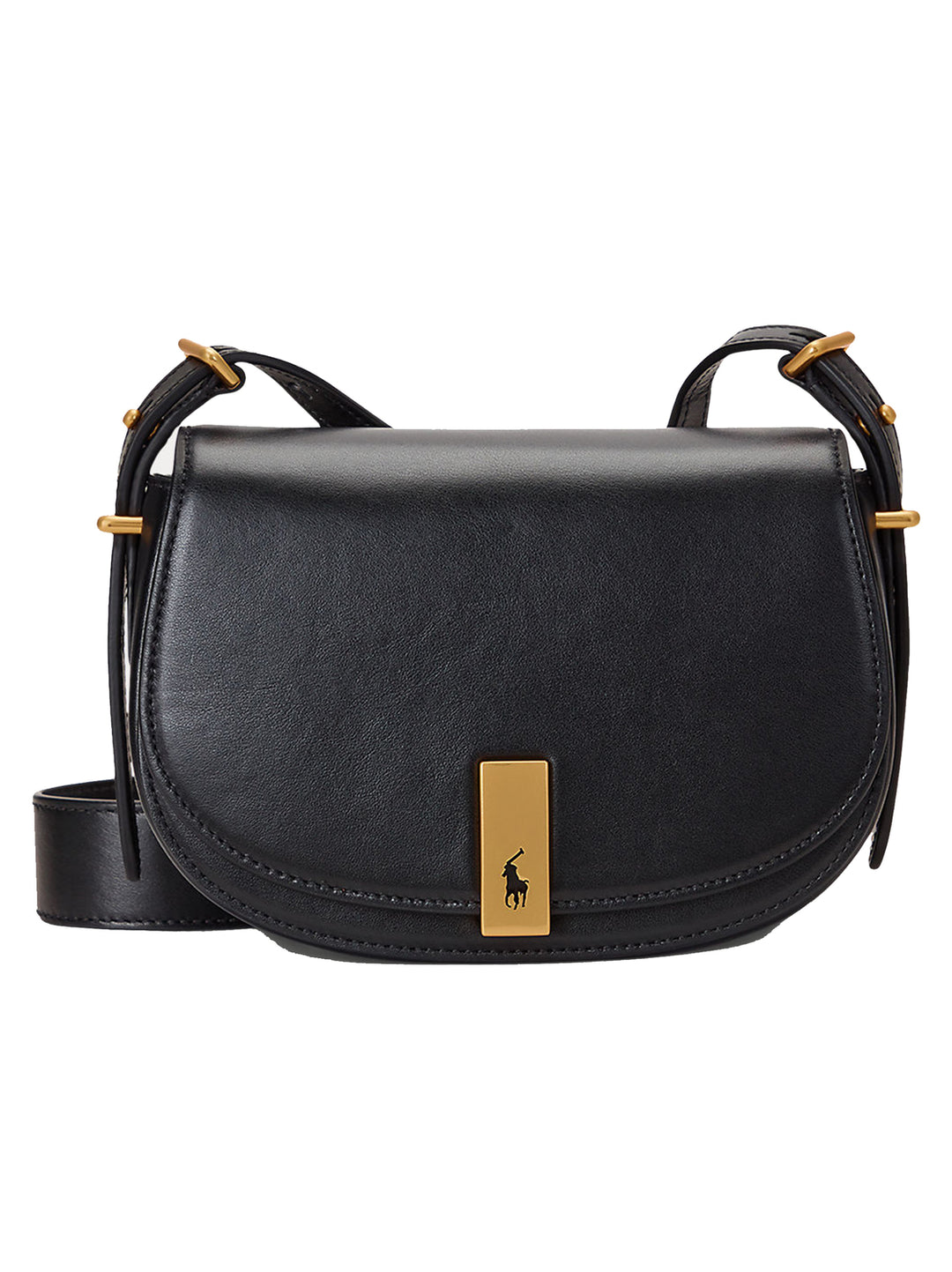 POLO Ralph Lauren Soft Turnlock Saddle Bag – Zwart-DAMES ACCESSOIRES-Zwart