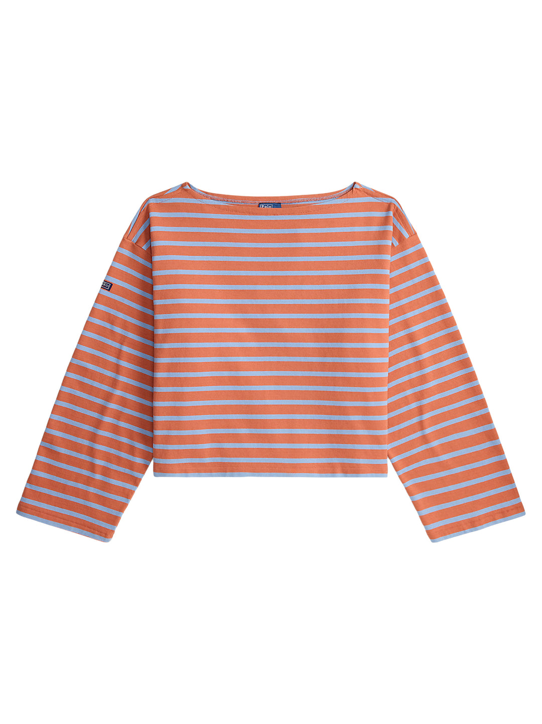POLO Ralph Lauren Striped boatneck tee – Bruin-100% katoen-DAMES TOPS & BLOUSES-Bruin