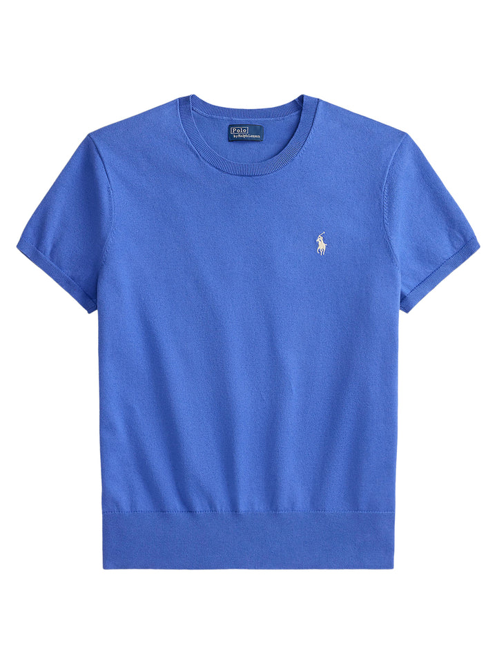 POLO Ralph Lauren – Sweater Blauw-81% katoen, 16% nylon, 3% elastaan-DAMES TRUIEN & VESTEN-Blauw