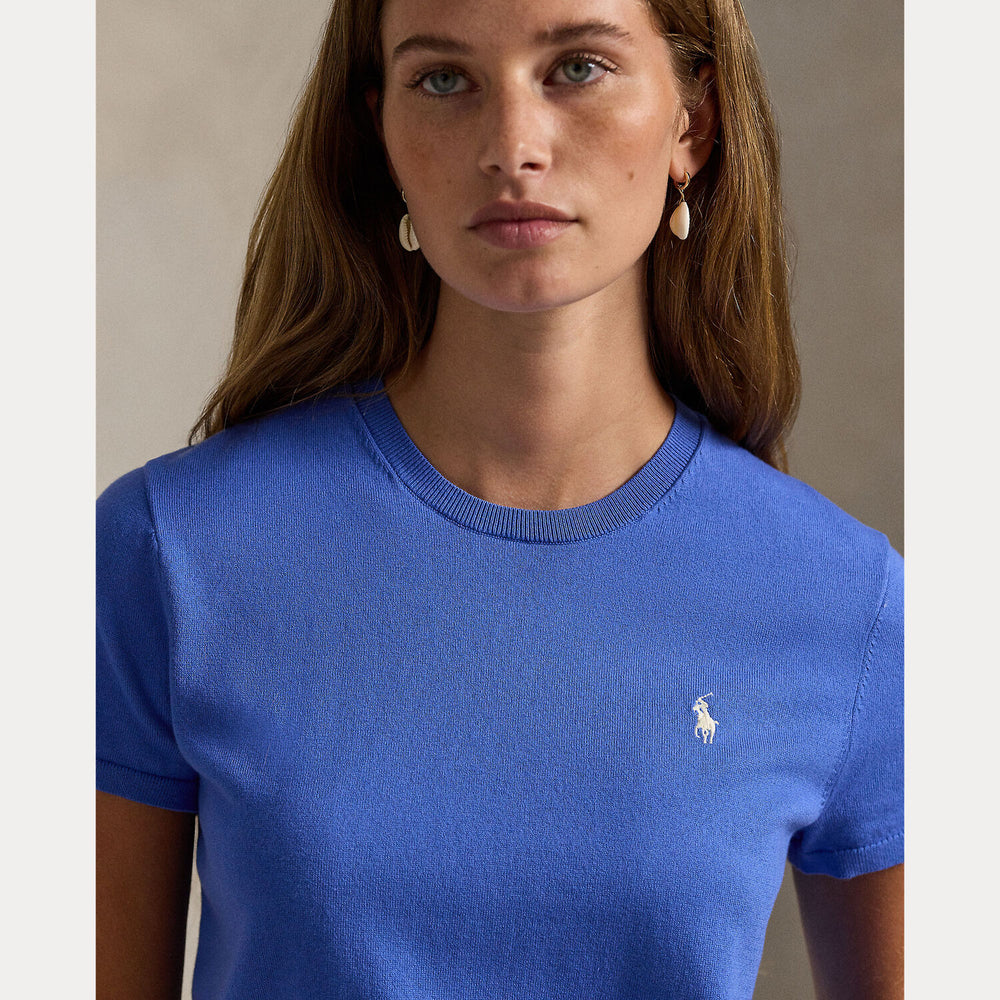 POLO Ralph Lauren – Sweater Blauw-81% katoen, 16% nylon, 3% elastaan-DAMES TRUIEN & VESTEN-Blauw