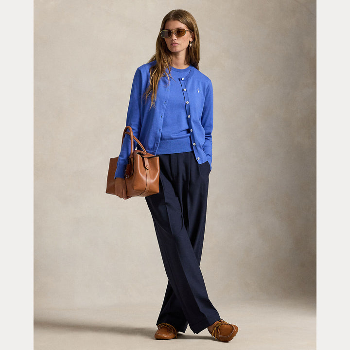 POLO Ralph Lauren – Sweater Blauw-81% katoen, 16% nylon, 3% elastaan-DAMES TRUIEN & VESTEN-Blauw