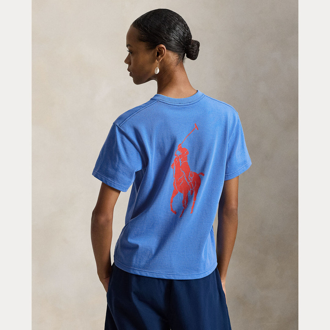 POLO Ralph Lauren T-shirt korte mouw – Blauw-100% katoen-DAMES TOPS & BLOUSES-Blauw