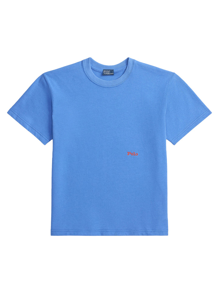POLO Ralph Lauren T-shirt korte mouw – Blauw-100% katoen-DAMES TOPS & BLOUSES-Blauw