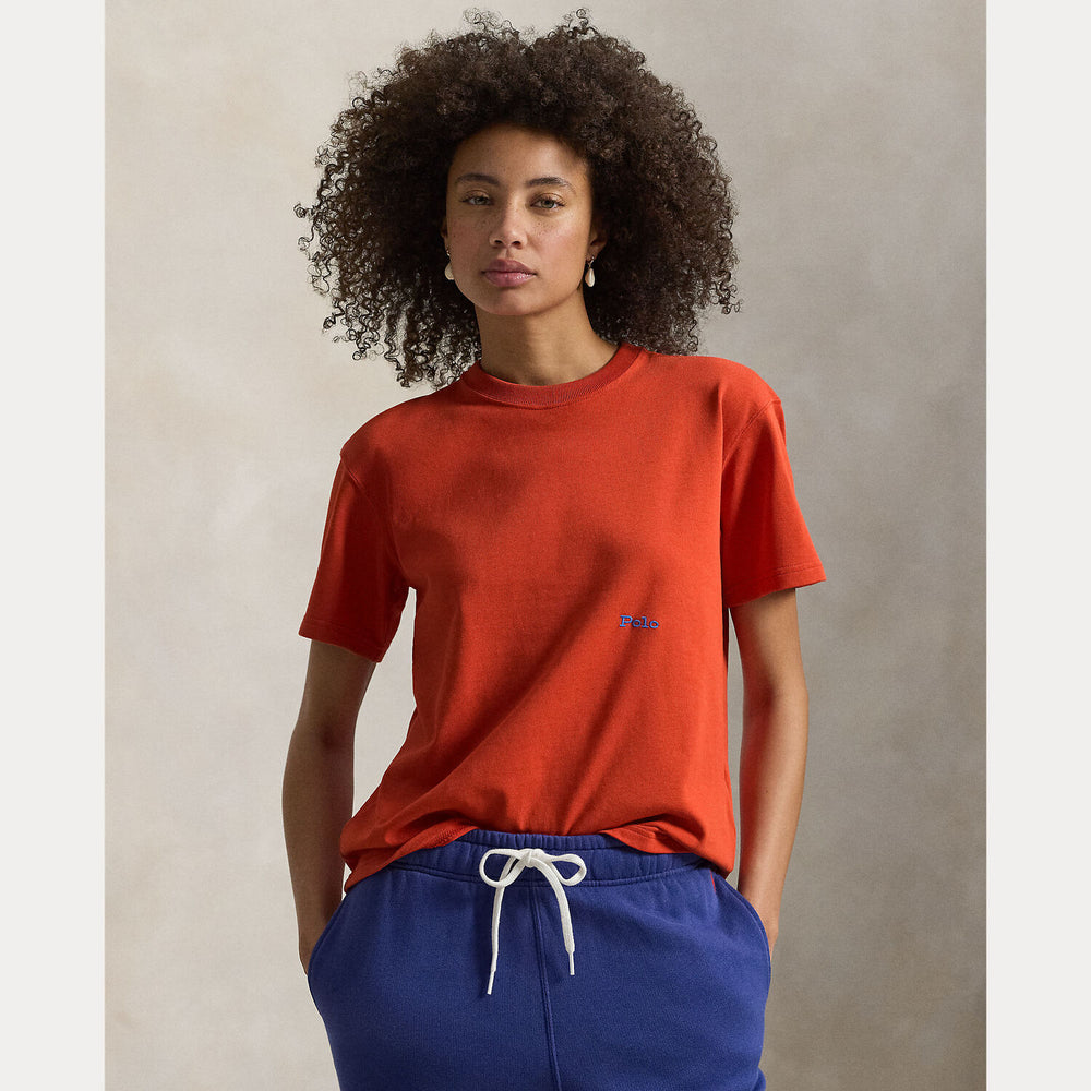 POLO Ralph Lauren T-shirt korte mouw – Oranje-100% katoen-DAMES TOPS & BLOUSES-Oranje