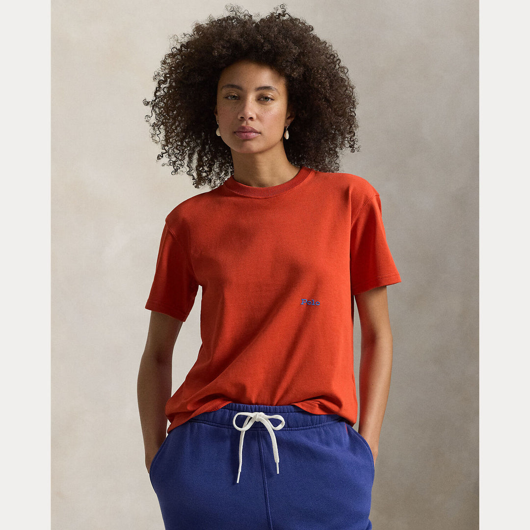 POLO Ralph Lauren T-shirt korte mouw – Oranje-100% katoen-DAMES TOPS & BLOUSES-Oranje