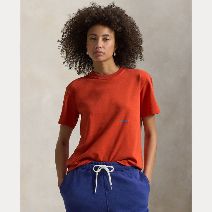 POLO Ralph Lauren T-shirt korte mouw – Oranje-100% katoen-DAMES TOPS & BLOUSES-Oranje